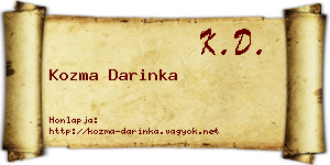 Kozma Darinka névjegykártya